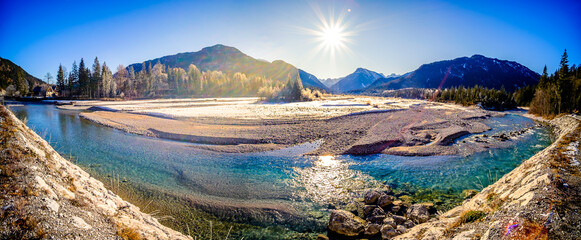 Canvas Print - Karwendel and Wetterstein Mountains at Wallgau - Bavaria