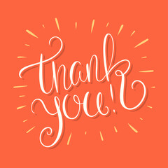 Wall Mural - thank you. vector lettering card.