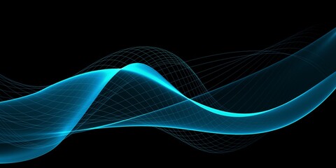 Leinwandbilder - Abstract template background with blue wave 