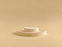 Concrete Props For Product Photography, Geometric Shape Podium In Beige