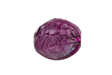 head of red purple cabbage isolated on white background