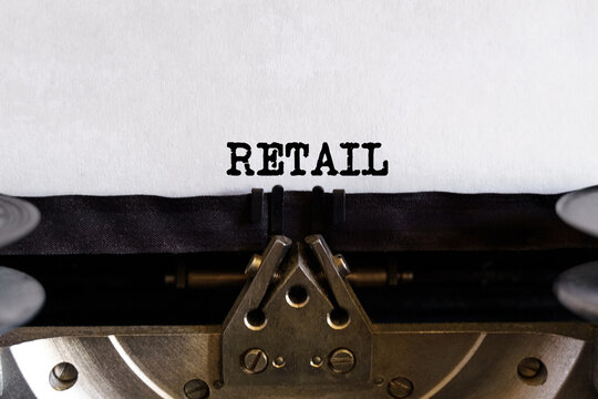 Vintage typewriter with typed text - RETAIL, on a sheet of paper