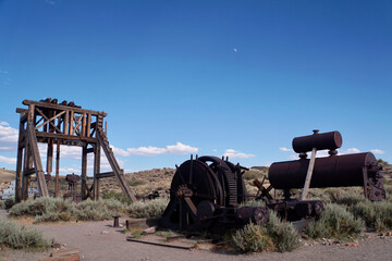 Wall Mural - Old mining machinery at Bodie ghost town, in the Eastern Sierra mountains of California