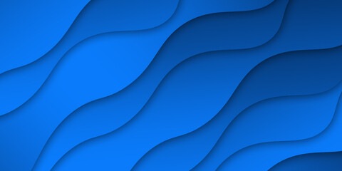 Poster - Background abstract blue wavy color gradients