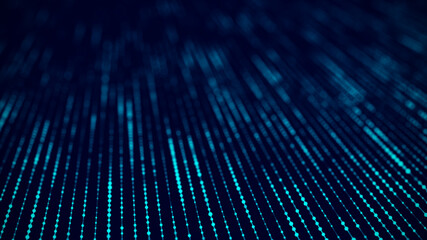 Fototapete - Technology background with connected dots and lines.