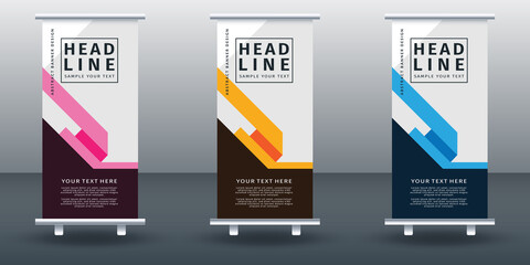 Wall Mural - Roll up banner set design template design. Modern Design. Geometric Banner Vector illustration