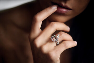 jewelry on model, ring on model 