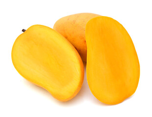 Mango fruit isolated on white background.