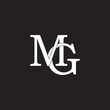 letter mg linked overlapping logo vector