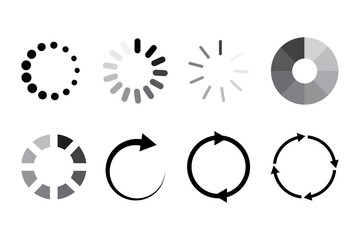 Aufkleber - Communication icon set. Website icon symbol. Time icon vector. Status bar icon. Round shape. Stock image. EPS 10.