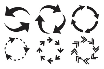 Poster - Circular arrows in abstract style. Arrow icon. Round shape. Abstract pattern. Stock image. EPS 10.