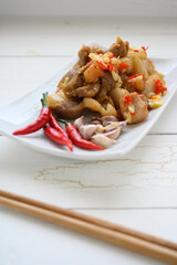 Wall Mural - Stir Fried Pork with Salt garlic and pepper