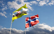 Flags of Norway and Brunei.