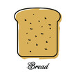 toast slice of bread icon simple color on white background
