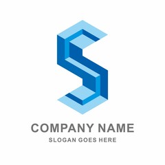 Wall Mural - Geometric Square Letter S Business Company Vector Logo Design