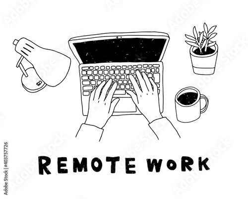 リモートワークの手描きイラスト ノートパソコン 在宅ワーク テレワーク スケッチ おしゃれ シンプル Stock Vektorgrafik Adobe Stock リモートワークの手描きイラスト ノートパソコン 在宅ワーク テレワーク スケッチ おしゃれ シンプル Stock Vektorgrafik Adobe Stock