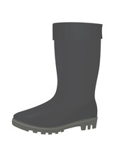 Grey  Rubber Boots. Vector Illustration