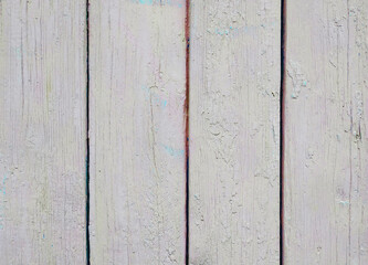 Aufkleber - White painted rough wooden background with old planks