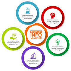 Leinwandbilder - Infographic vector template for presentation, chart, diagram, graph, business concept with 5 options