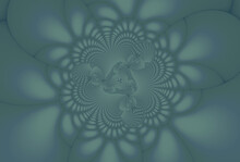 Fantastic Blue Fractal Illustration. Abstract Fractal Flower. Digital Art.