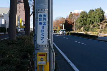 Button of traffic signal, Japan. Translation: 