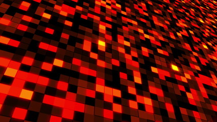 Poster - Abstract surface from color mosaic. 3D rendering of square blocks. Computer generated technology backdrop.