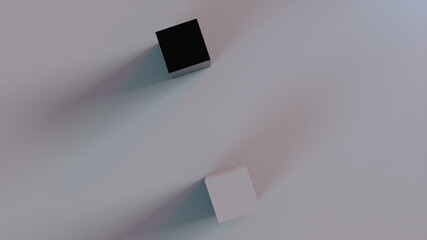 Canvas Print - Ring construction from rotation cubes, computer generated. 3d rendering of isometric background