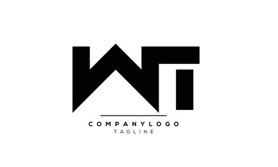 Sticker - Abstract Letter Initial WT or TW Vector Logo Design Template