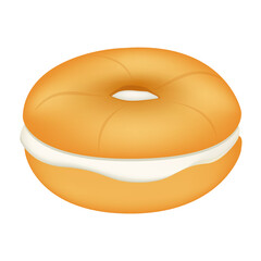 Bagel Emoji Vector Design. Fast Food Nutrition Art Illustration. Dessert Fresh Product Clipart. 