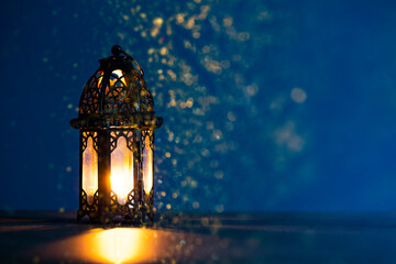 Wall Mural - Ramadan Kareem greeting photo of beautiful Arabic lantern 