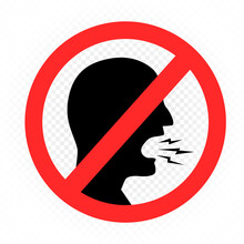 No Shout Prohibition Sign Symbol