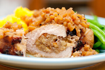 Poster - apple stuffed pork chop