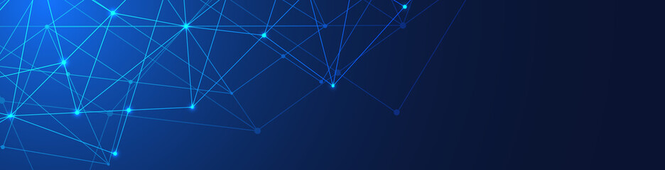 website header or banner design with abstract geometric background and connecting dots and lines. gl
