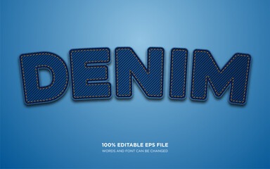 Fototapete - Denim fabric editable text style effect
