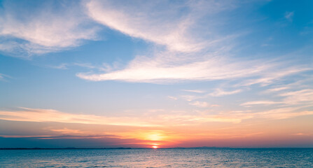 sunset over the sea in the evening