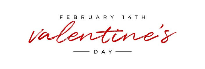 Happy Valentines Day typography poster with handwritten calligraphy text, isolated on white background. Vector Illustration