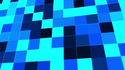 Poster - Abstract surface from color mosaic. 3D rendering of square blocks. Computer generated technology backdrop.
