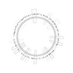 Poster - HUD circle infographic elements. Sci-fi round head-up display for futuristic user interface HUD. Tech and science theme. Vector illustration.