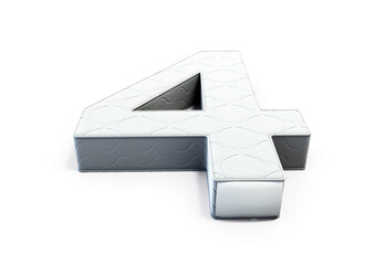 A illustration 3D of a mattress in the shape of number 4