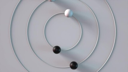 Aufkleber - Radial way for black and white balls, computer generated. 3d render of isometric backdrop
