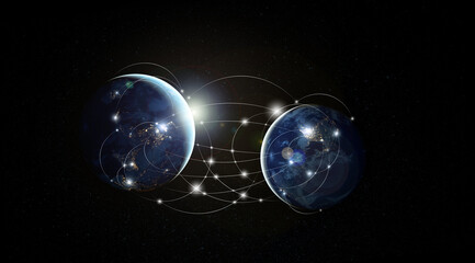 Wall Mural - global networking and international communication. planet earth as a symbol of the global network. i