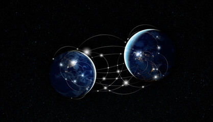 Wall Mural - global networking and international communication. planet earth as a symbol of the global network. i