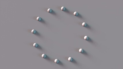 Aufkleber - Ring set of spheres, computer generated. 3d rendering of isometric backdrop