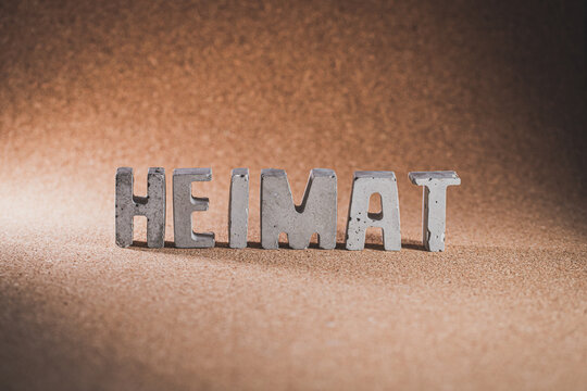 Heimat, Home, betonbuchstaben, Wort,  Beton,