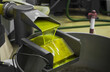 Closeup shot of an olive oil extraction process in a factory