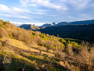 French Riviera back country mountain landscape in winter