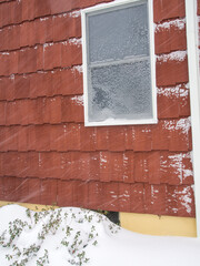 Wall Mural - side of house during the snow storm