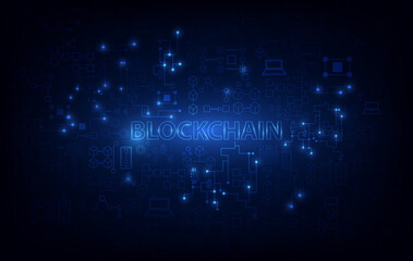 Poster - abstract circuit networking blockchain concept background