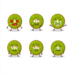 Sticker - Slice of kiwi cartoon character with nope expression