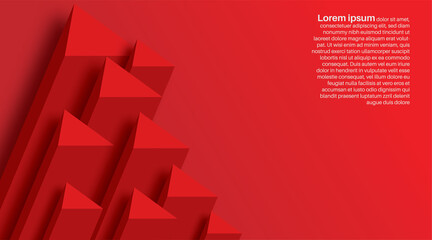 Wall Mural - abstract modern 3d background red triangle geometric vector design illustration